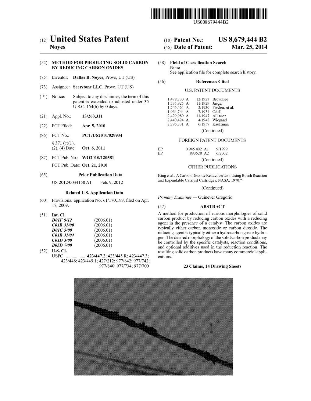 (12) United States Patent (10) Patent No.: US 8,679,444 B2 Noyes (45) Date of Patent: Mar