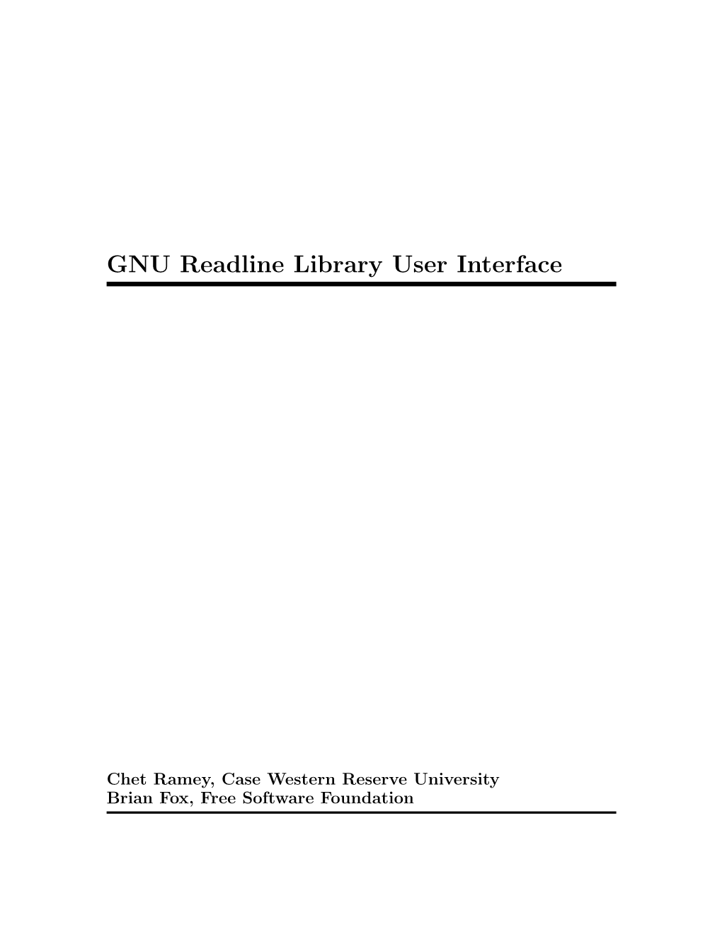 GNU Readline Library User Interface Edition 6.1, for Readline Library Version 6.1