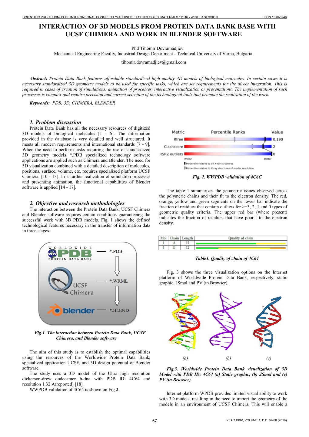 Interaction of 3D Models from Protein Data Bank Base with Ucsf Chimera and Work in Blender Software