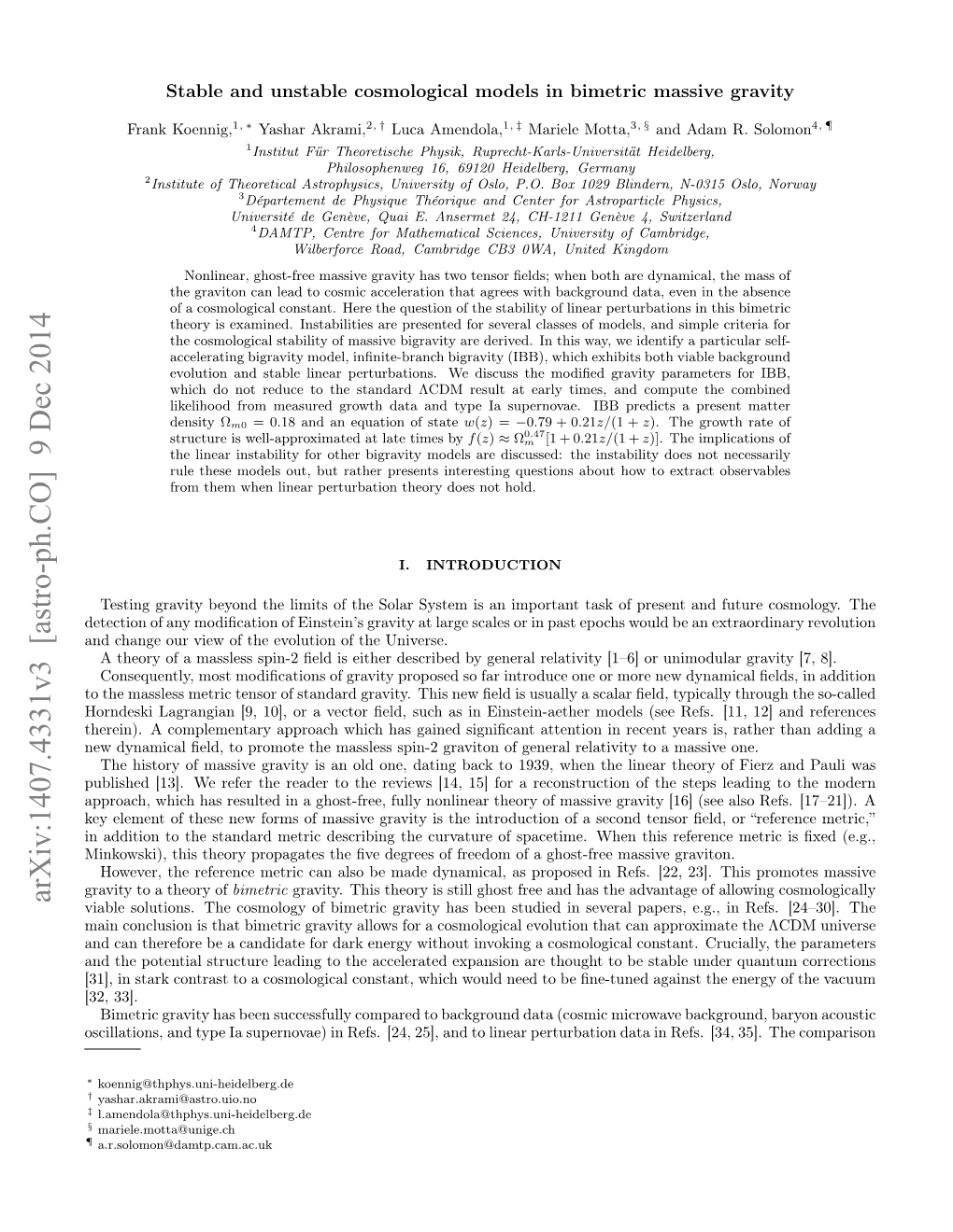 Stable and Unstable Cosmological Models in Bimetric Massive Gravity