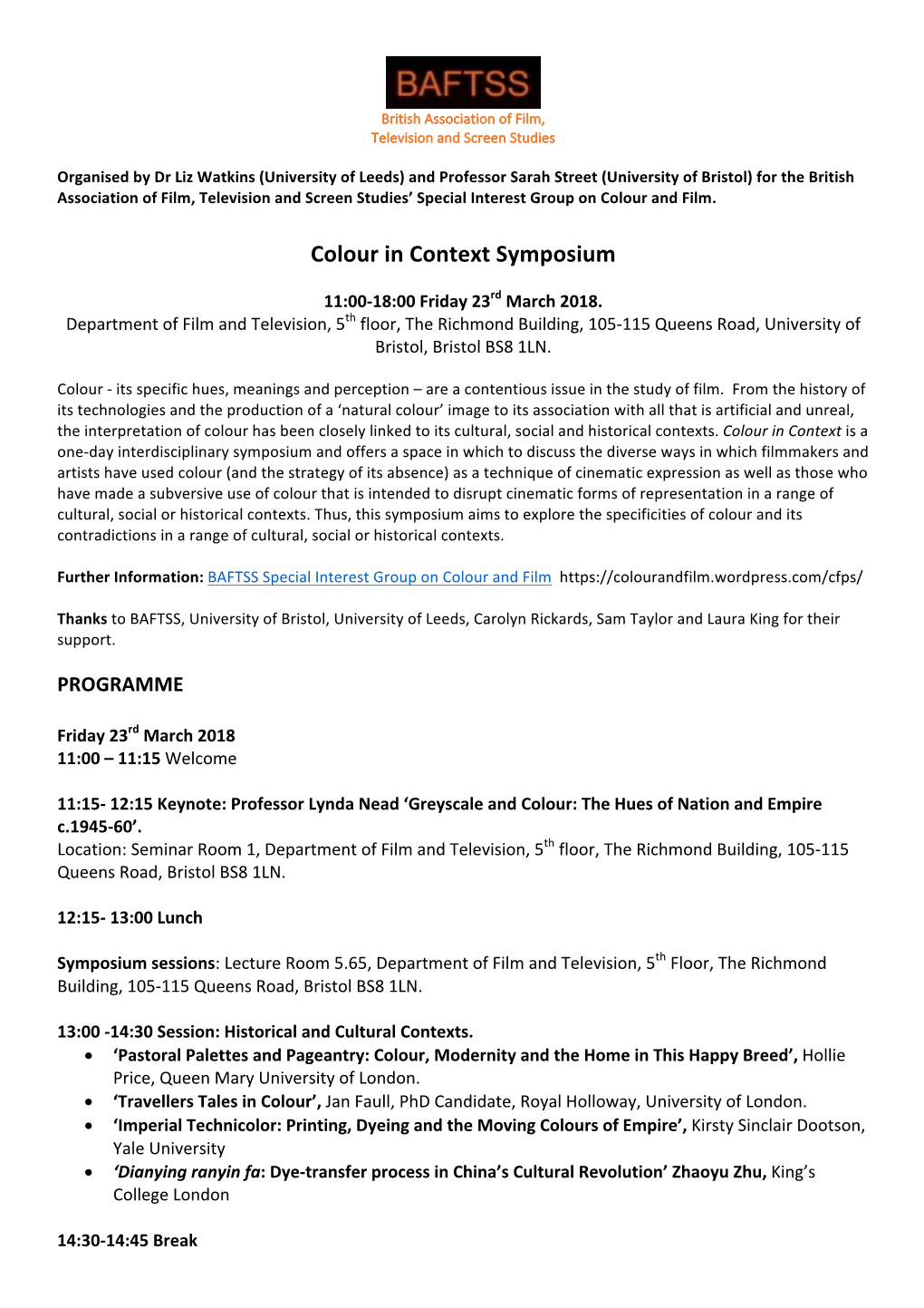 Colour in Context Symposium