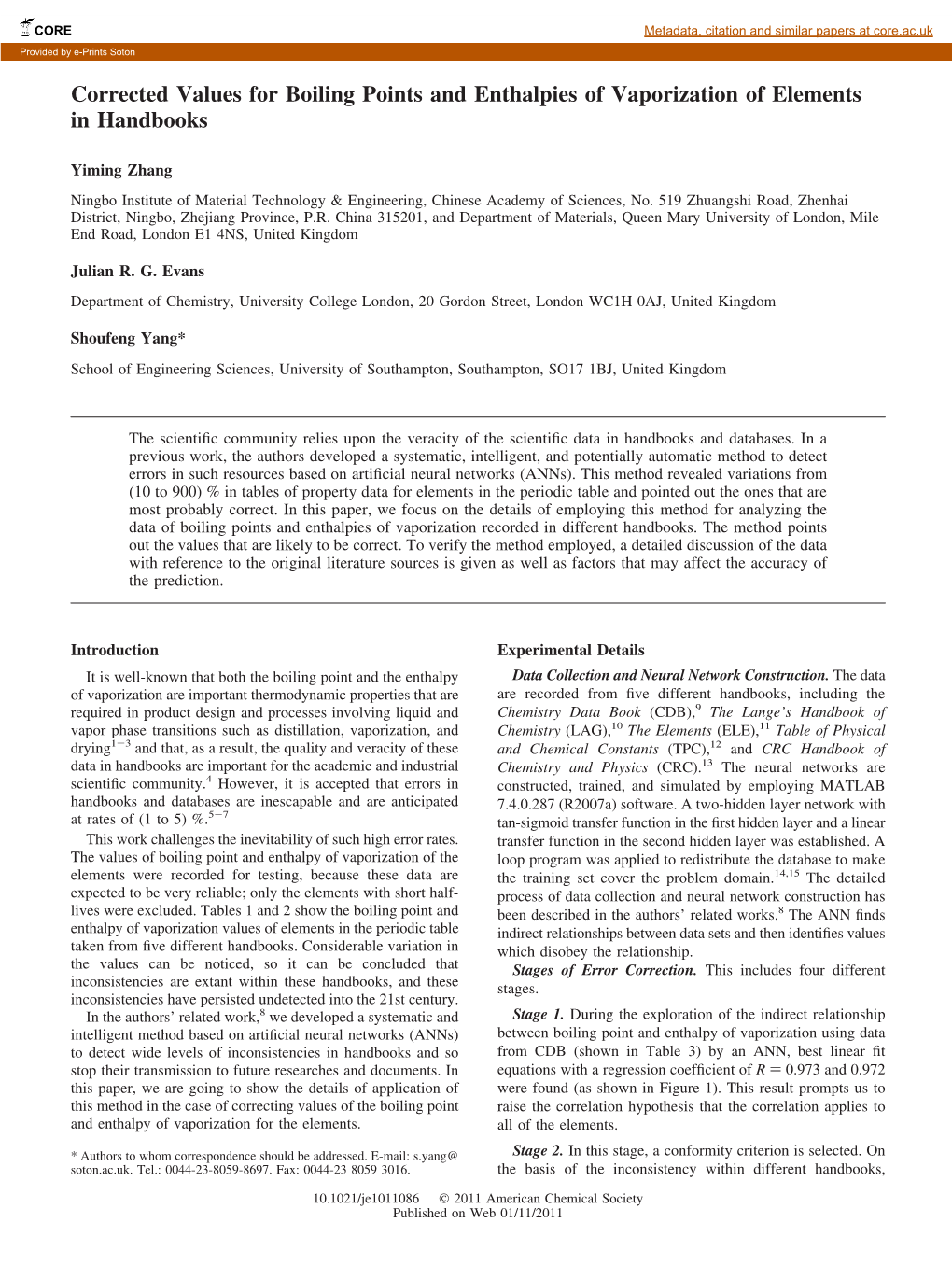 Corrected Values for Boiling Points and Enthalpies of Vaporization of Elements in Handbooks