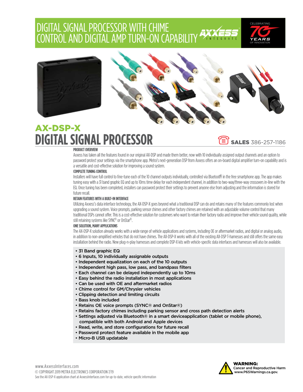 Digital Signal Processor with Chime ® Control and Digital Amp Turn-On Capability