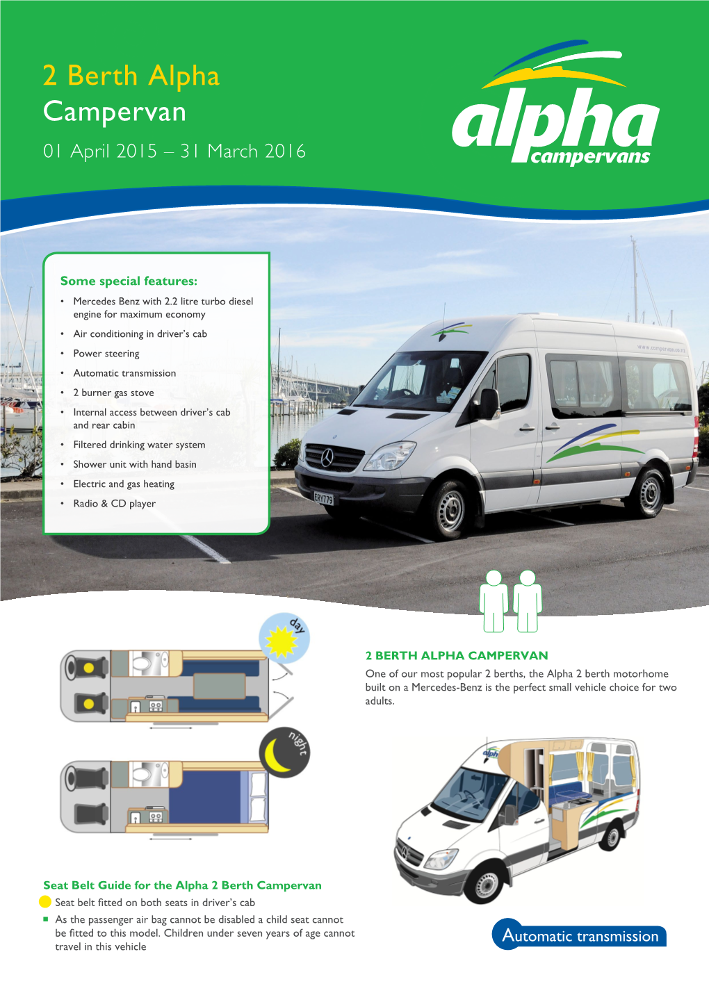 2 Berth Alpha Campervan 01 April 2015 – 31 March 2016