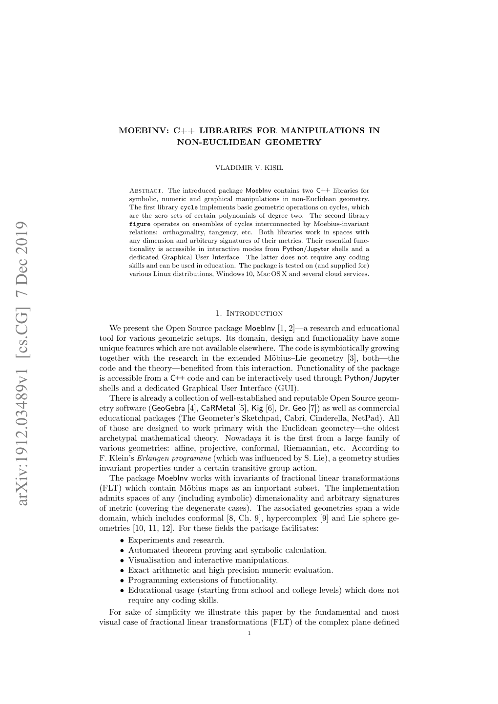 Arxiv:1912.03489V1 [Cs.CG] 7 Dec 2019 of Metric (Covering the Degenerate Cases)