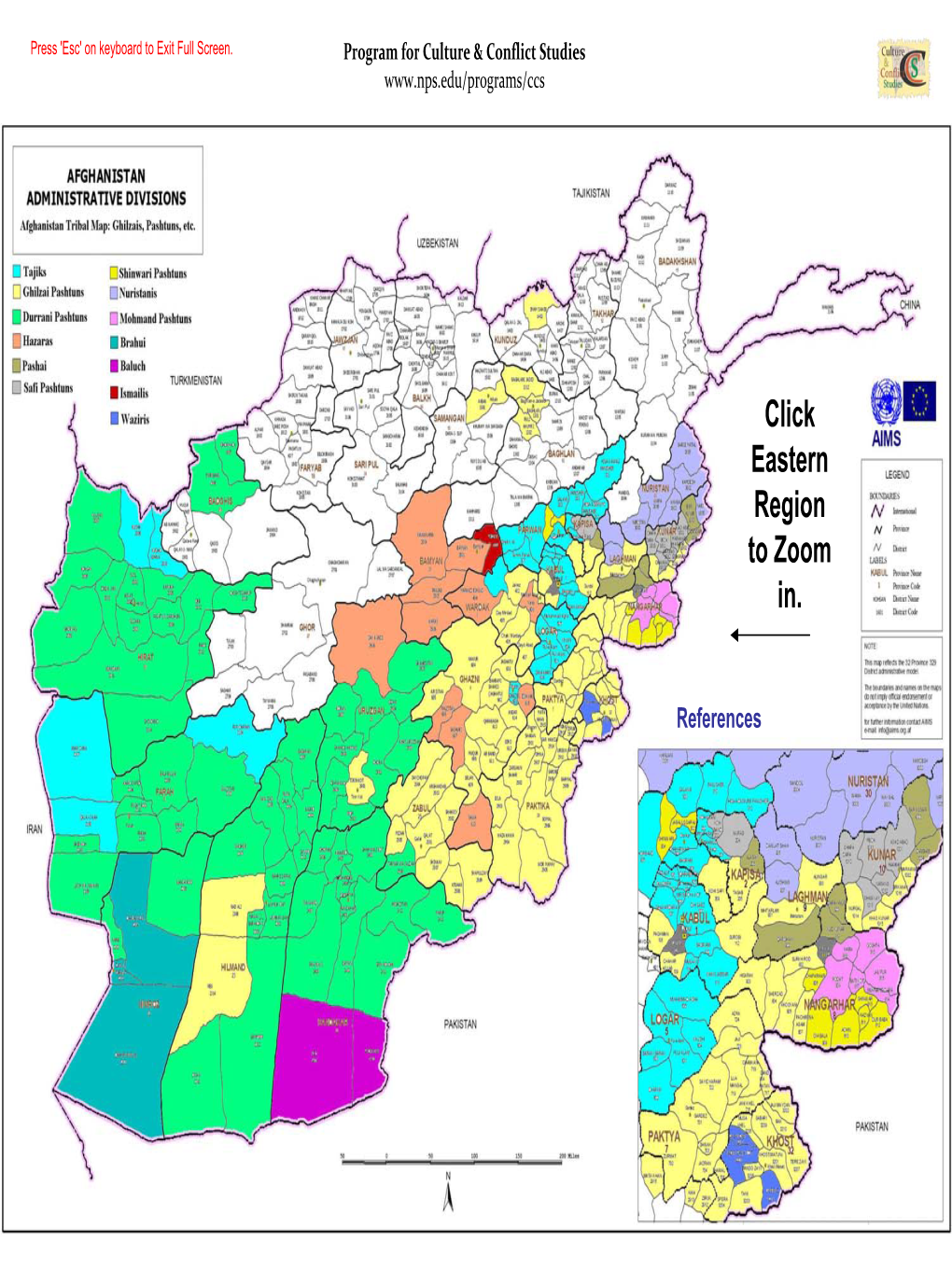 Paktika Province Tribal Map Predominant Tribes by District