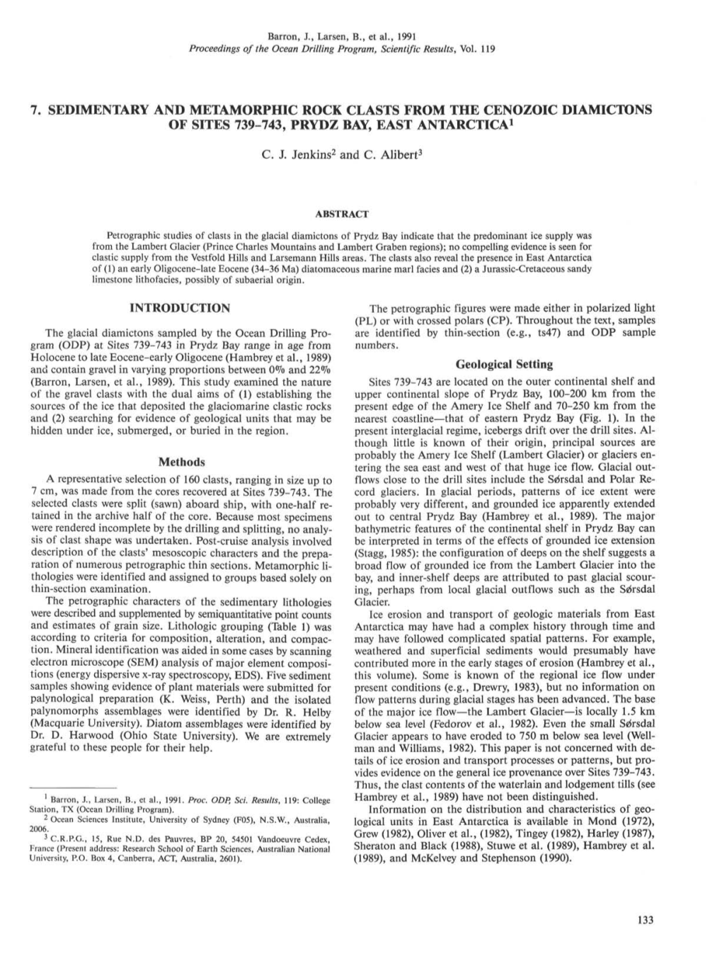 Ocean Drilling Program Scientific Results Volume