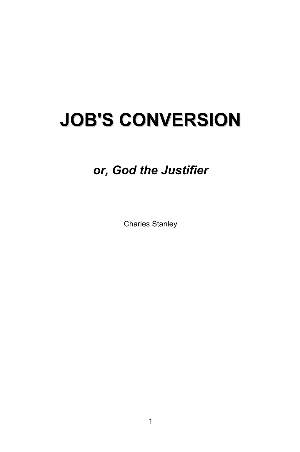 Job's Conversion Contents
