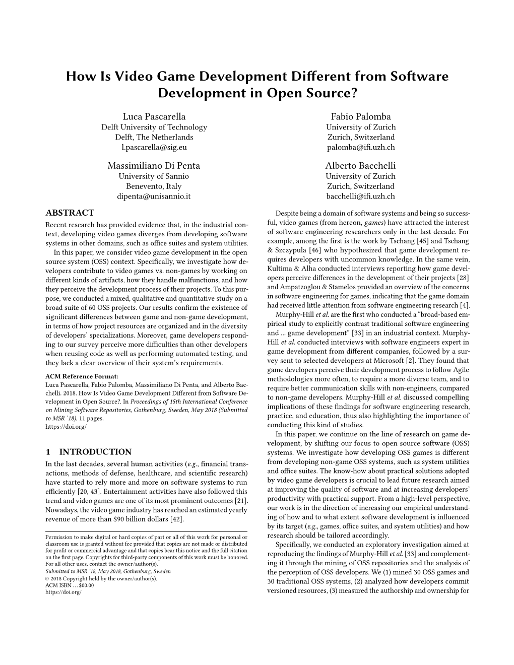 How Is Video Game Development Different from Software Development in Open Source?