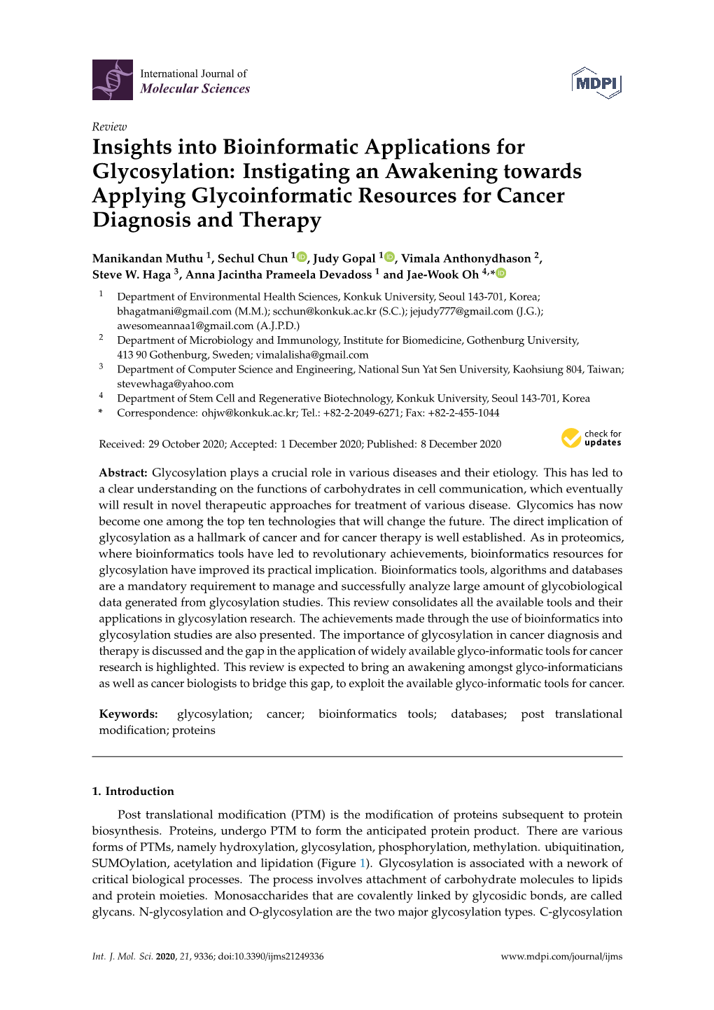 Insights Into Bioinformatic Applications for Glycosylation: Instigating an Awakening Towards Applying Glycoinformatic Resources for Cancer Diagnosis and Therapy