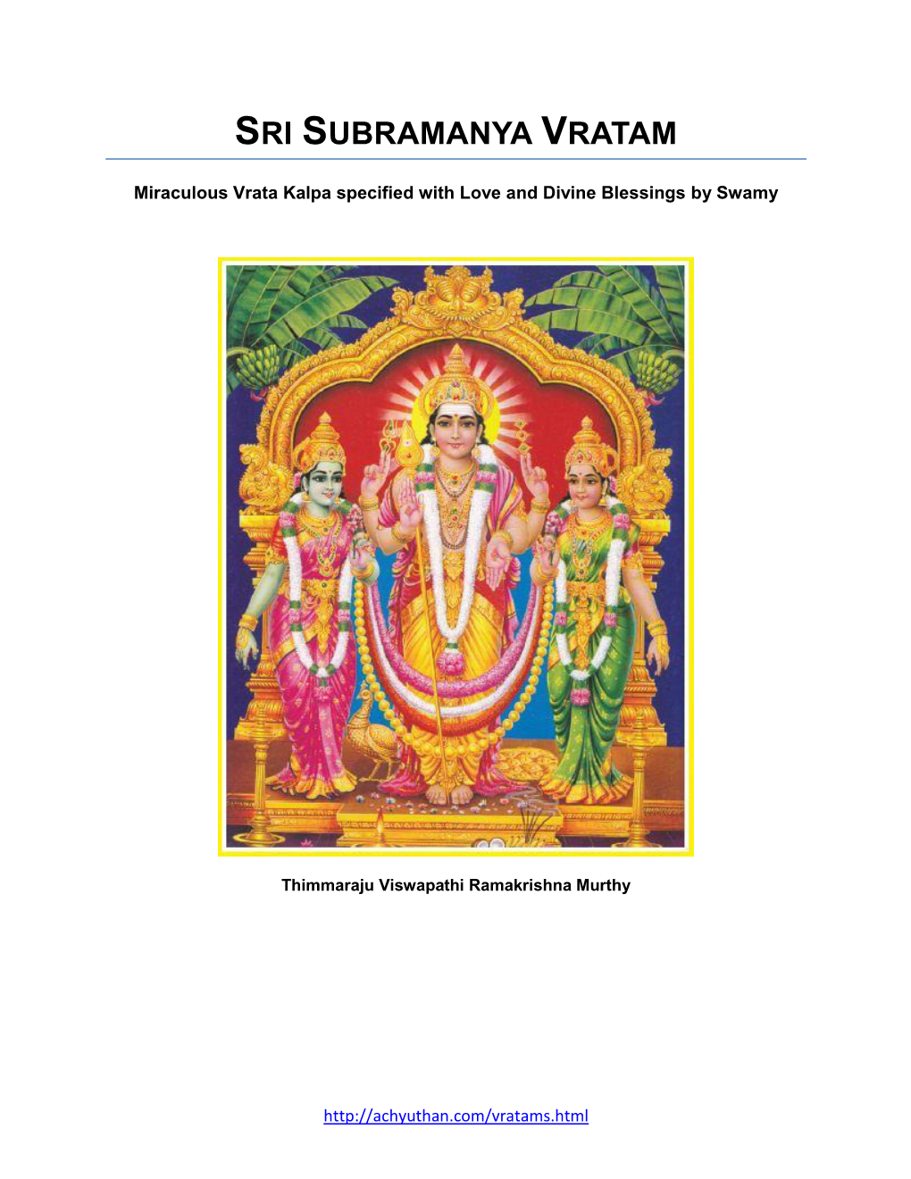 Sri Subramanya Vratam