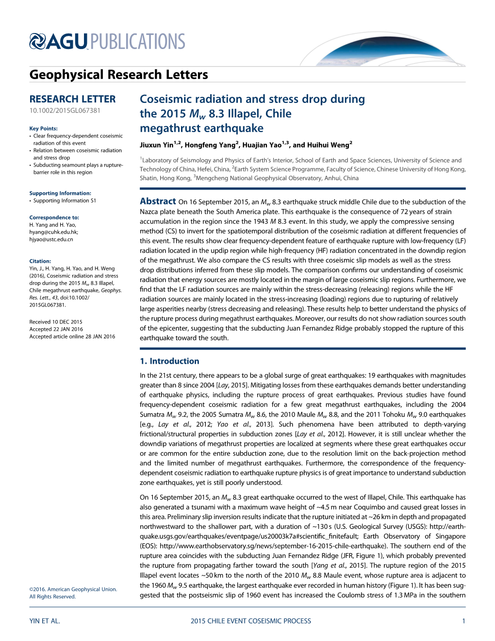 Coseismic Radiation and Stress Drop During the 2015 Mw 8.3 Illapel