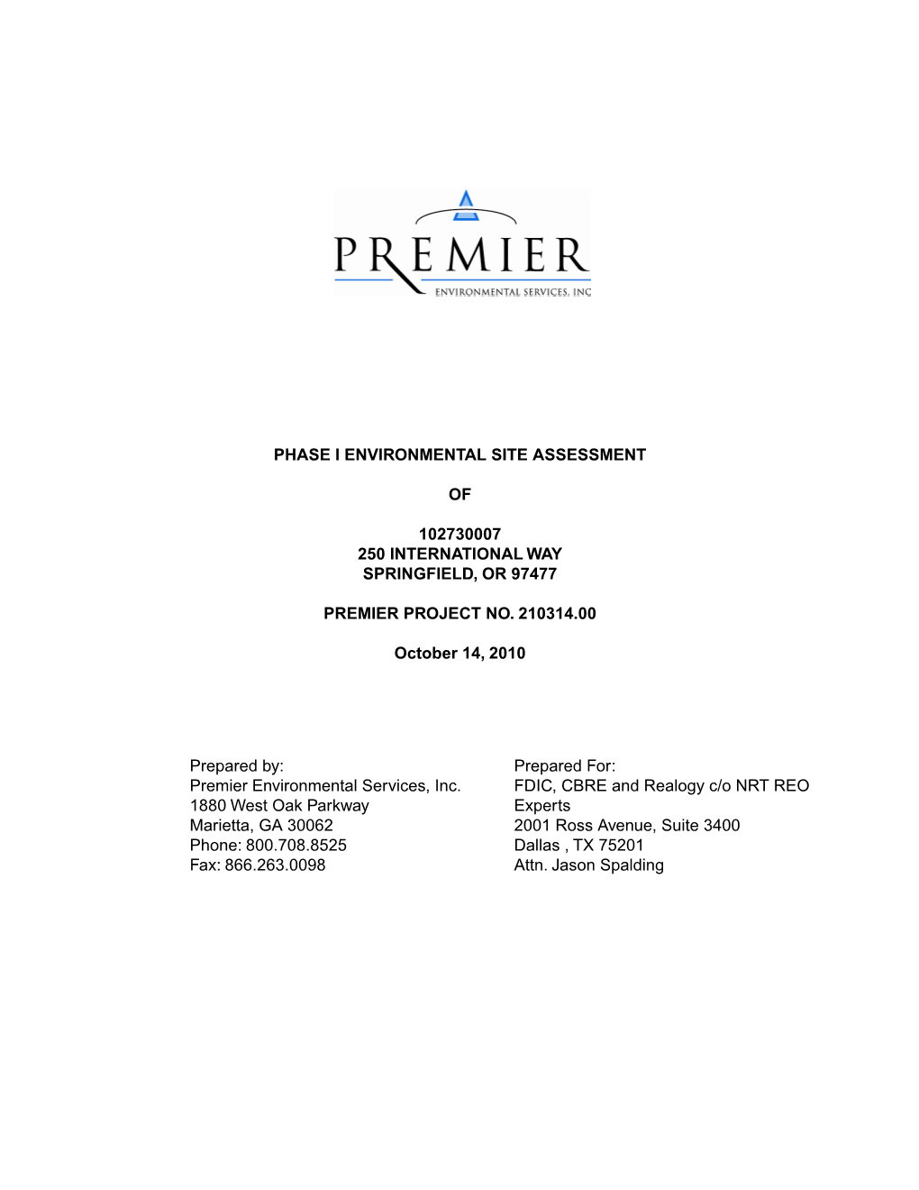 Phase I Environmental Site Assessment of 102730007 250