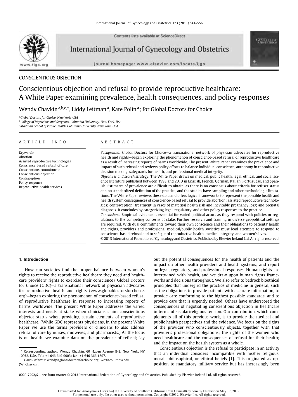 Conscientious Objection and Refusal to Provide Reproductive Healthcare: a White Paper Examining Prevalence, Health Consequences, and Policy Responses