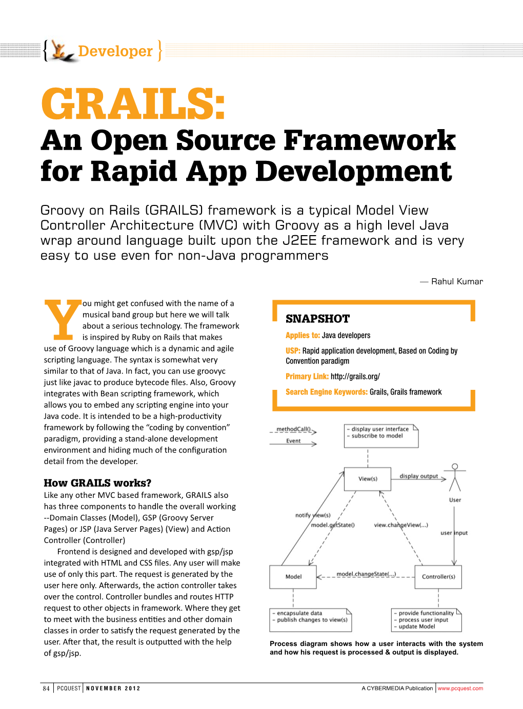 GRAILS : an Open Source Framework for Rapid App Development