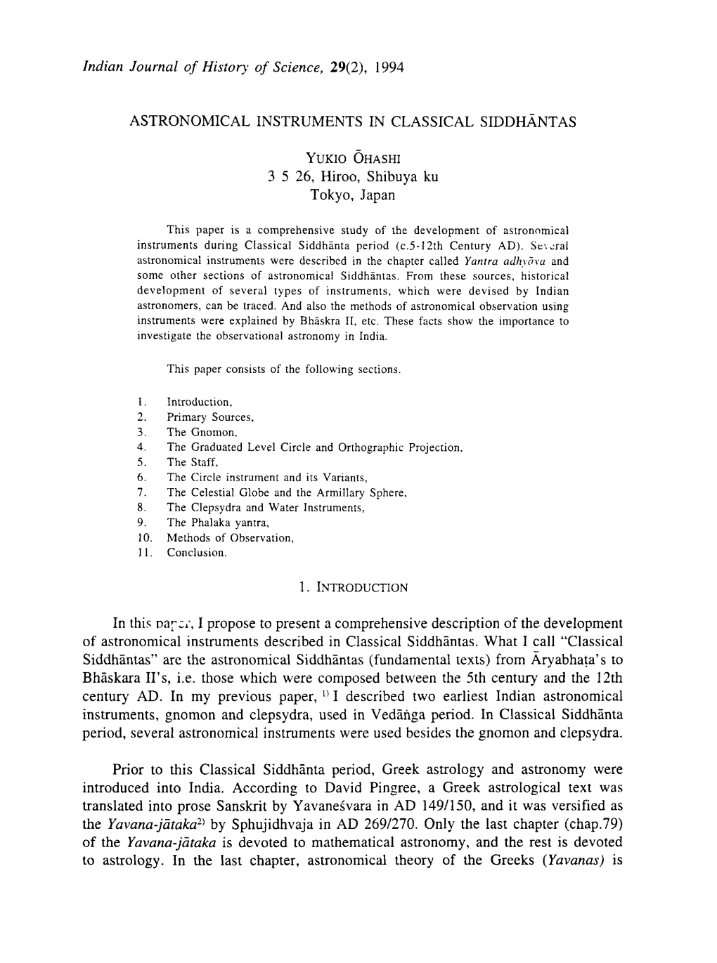 Astronomical Instruments in Classical Siddhant As