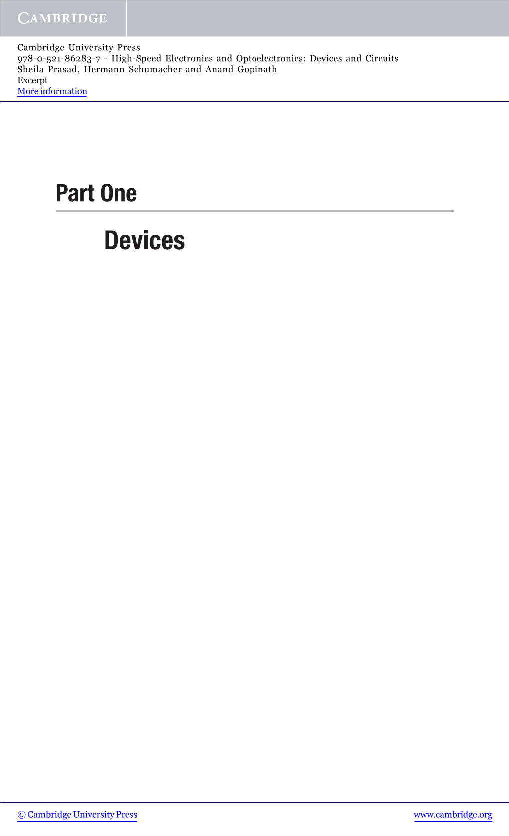 Devices and Circuits Sheila Prasad, Hermann Schumacher and Anand Gopinath Excerpt More Information
