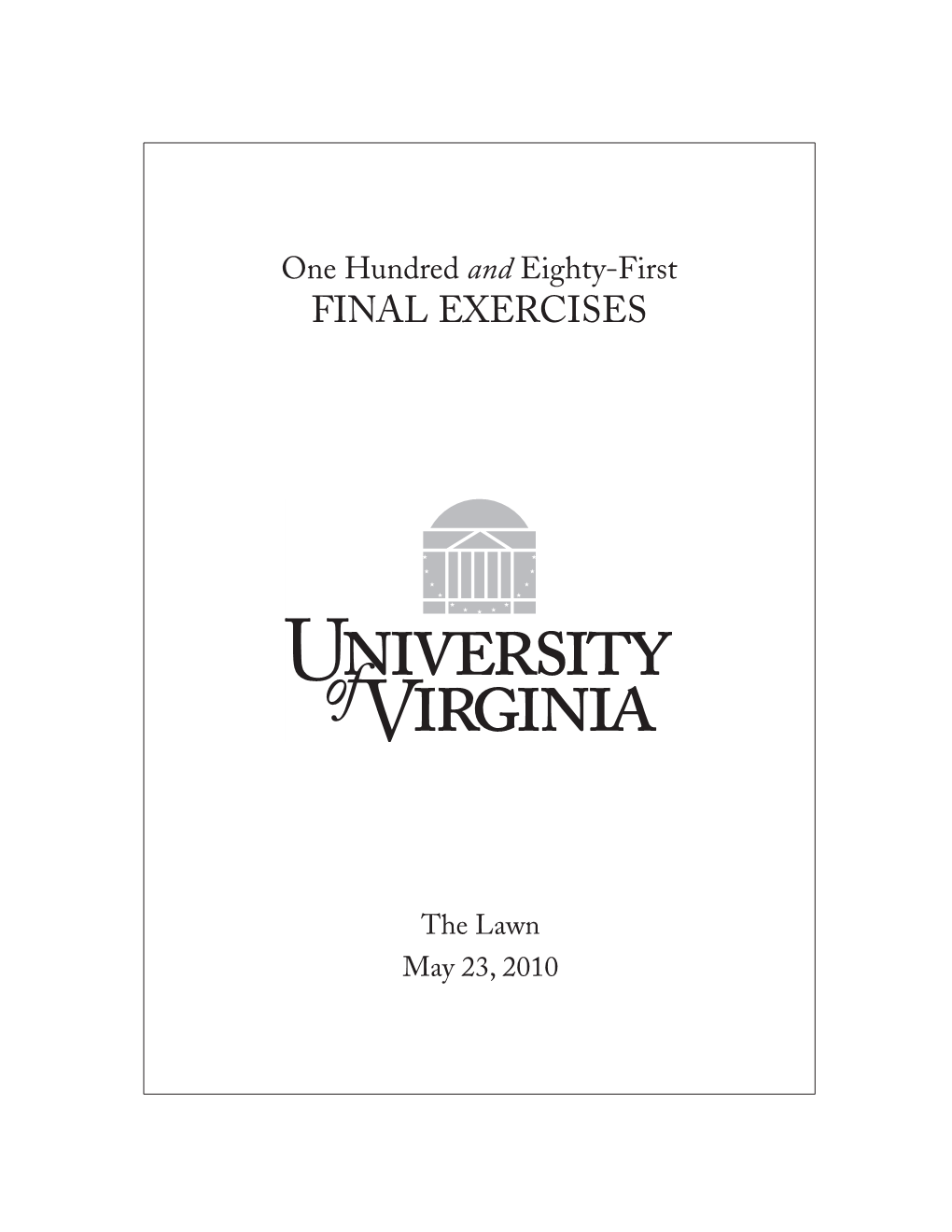 Class of 2010 Finals Program