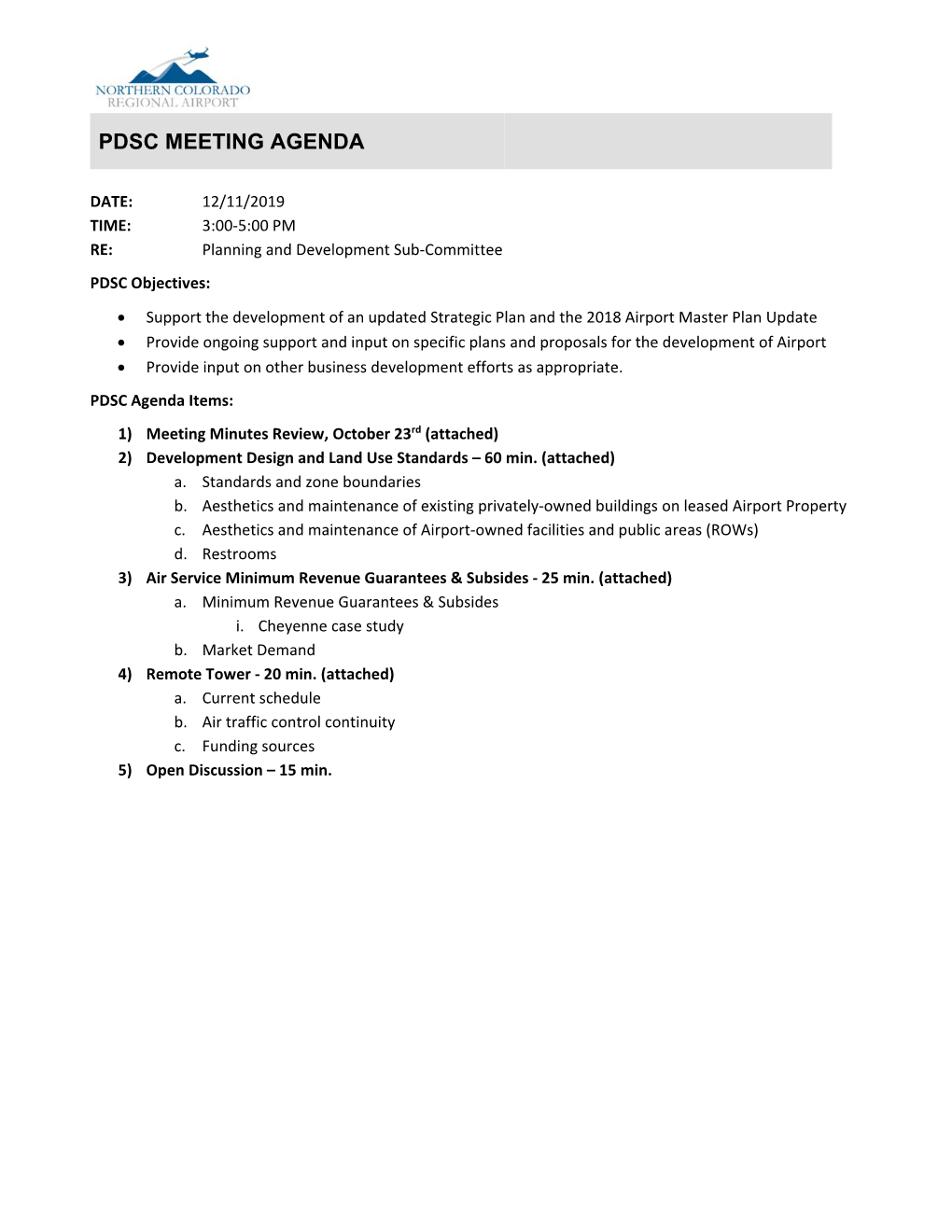 Pdsc Meeting Agenda