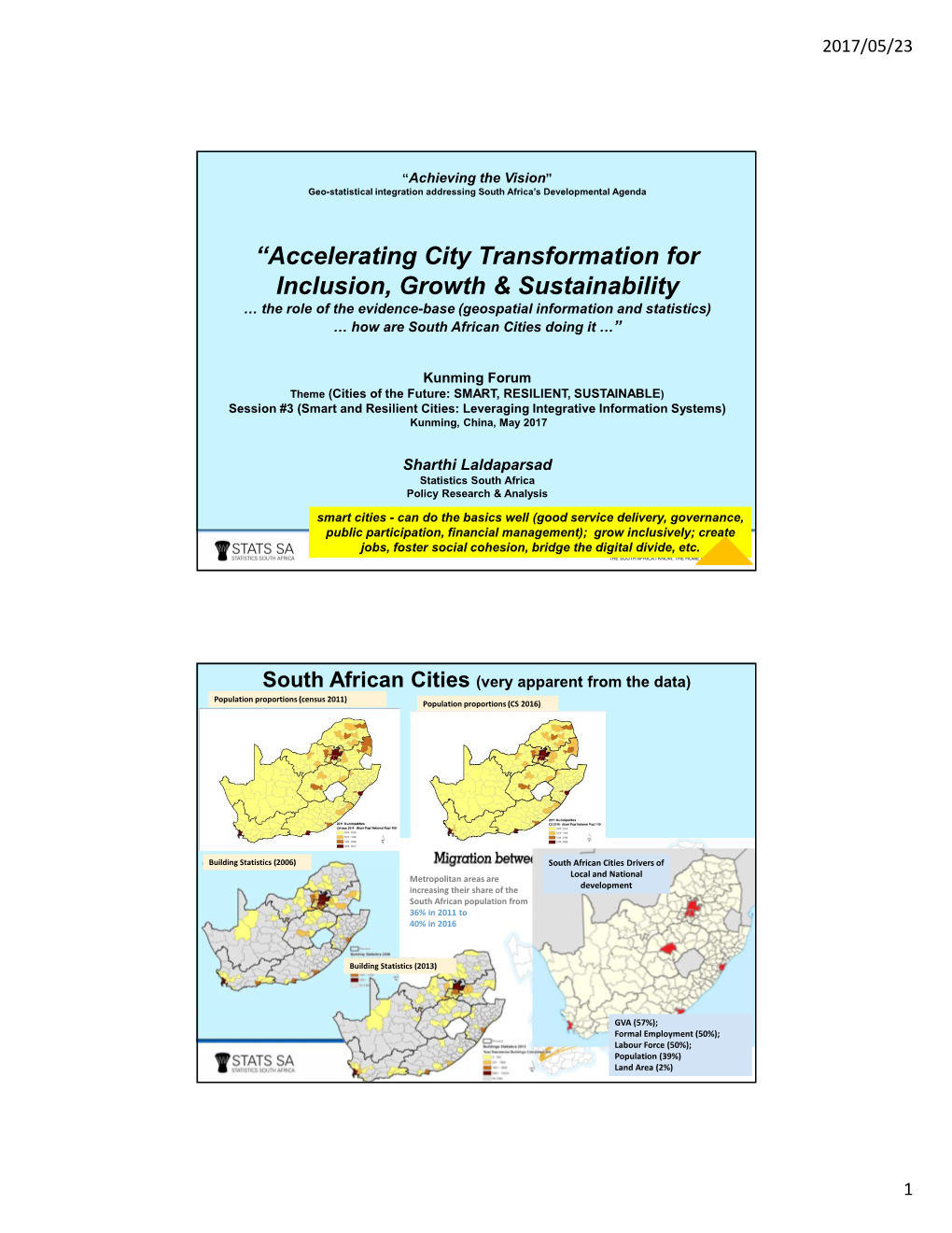 “Accelerating City Transformation for Inclusion, Growth & Sustainability