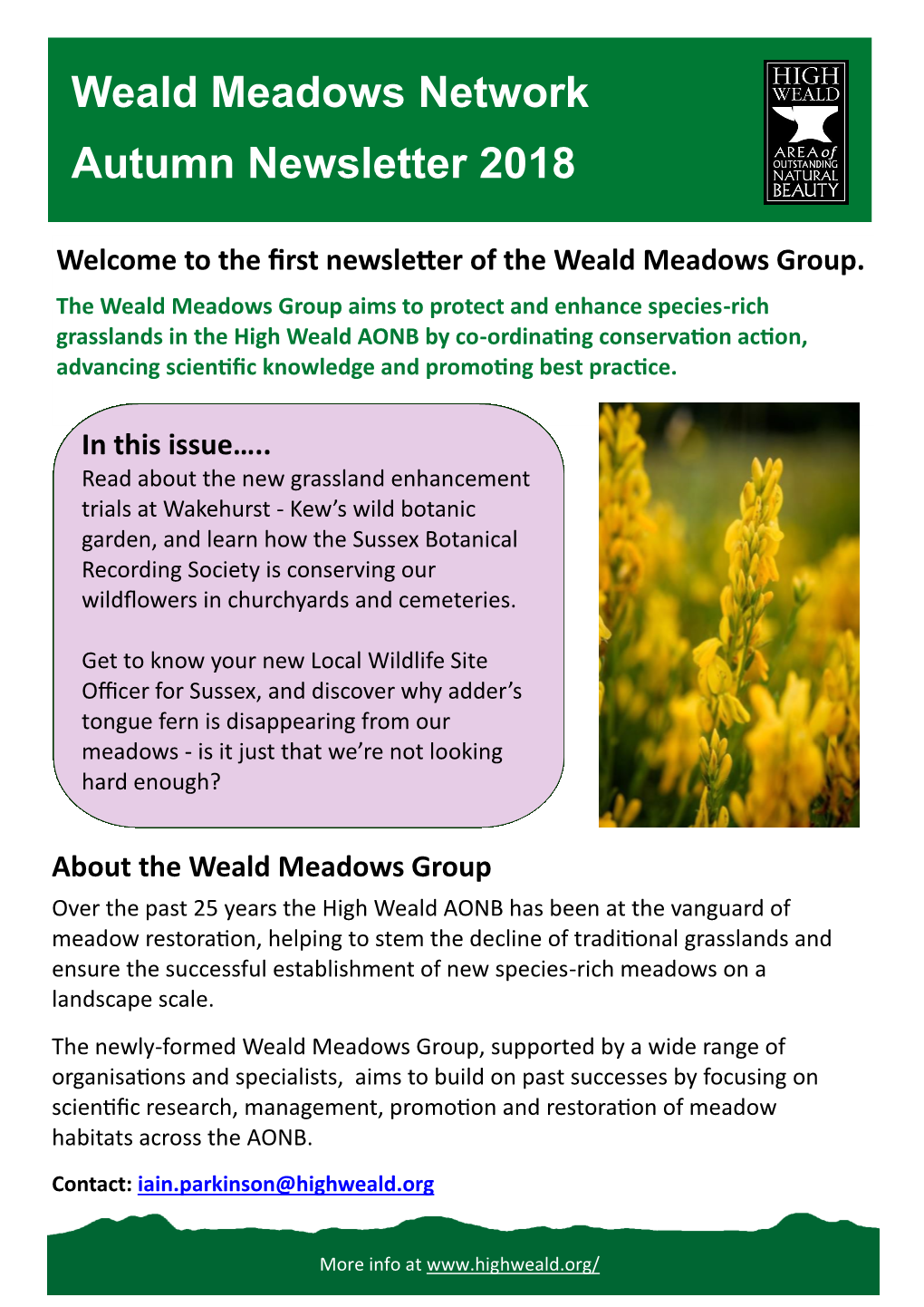Weald Meadows Network Autumn Newsletter 2018