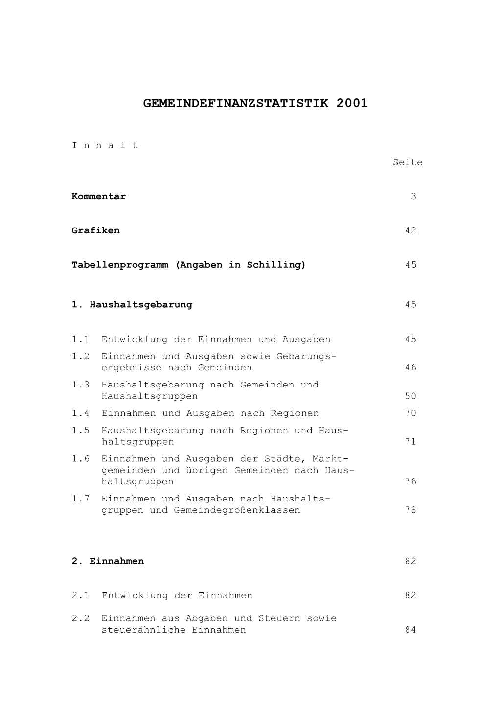 Gemeindefinanzstatistik 2001