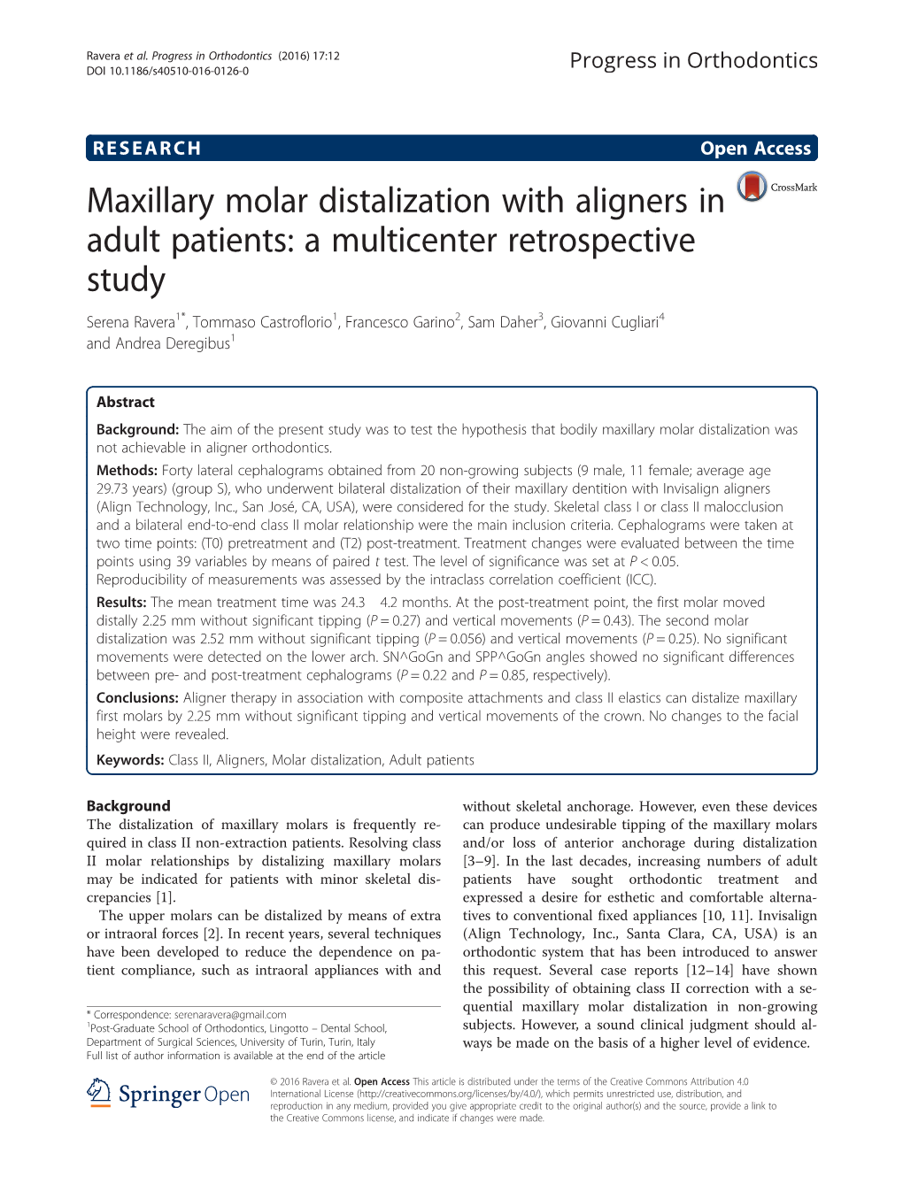 Maxillary Molar Distalization with Aligners in Adult Patients