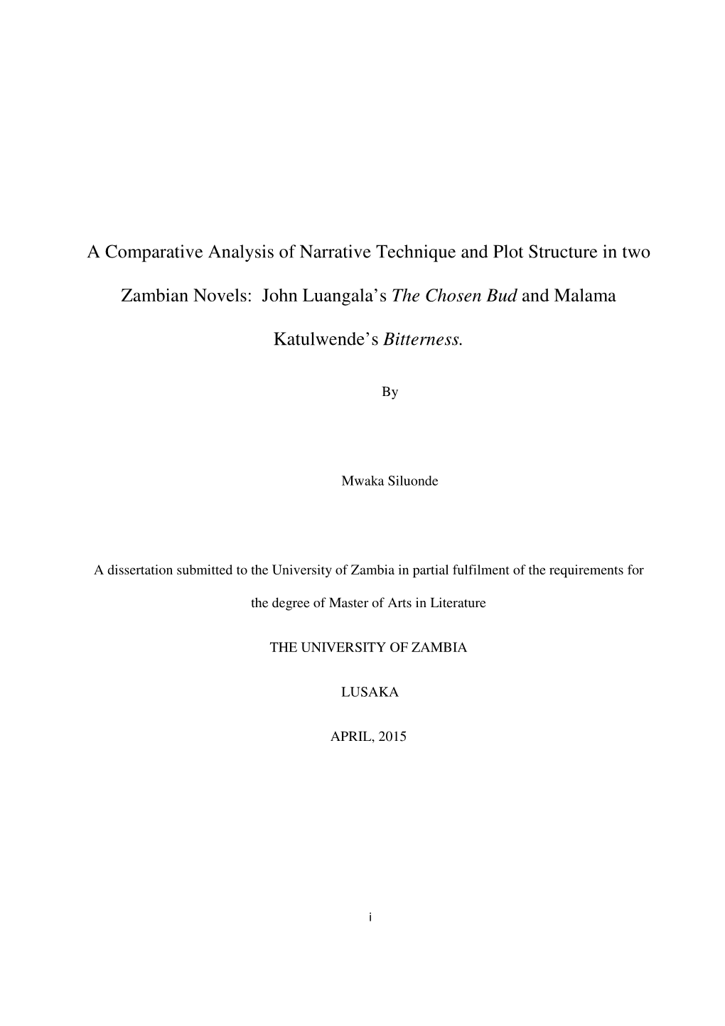 A Comparative Analysis of Narrative Technique and Plot Structure in Two