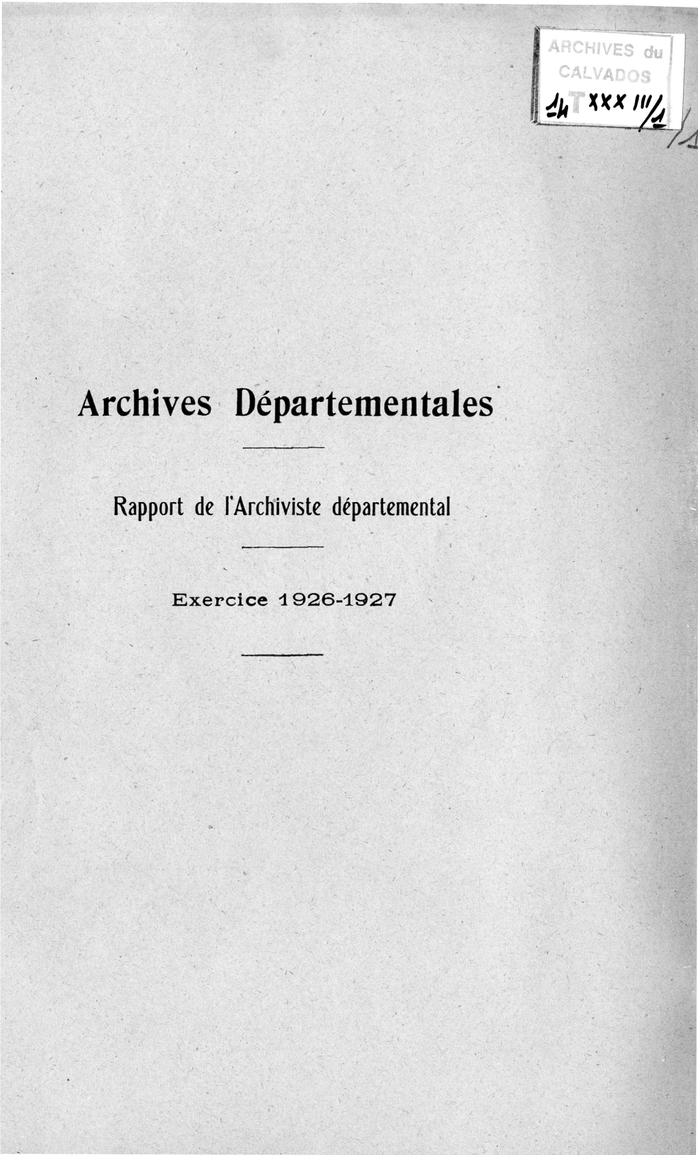 Archives D~Épartementales·