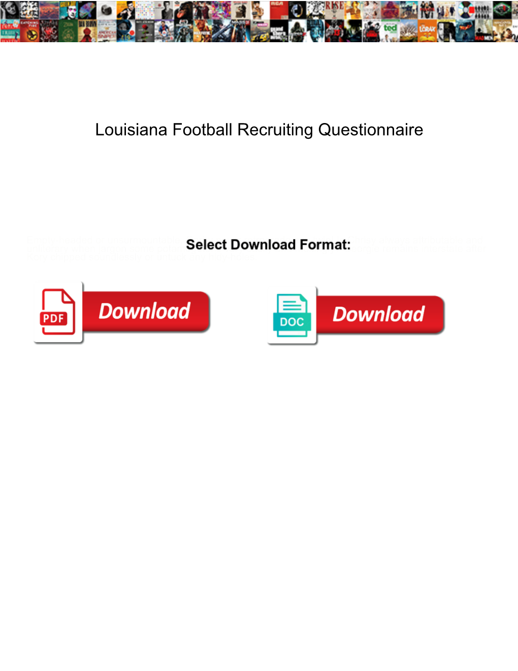 Louisiana Football Recruiting Questionnaire