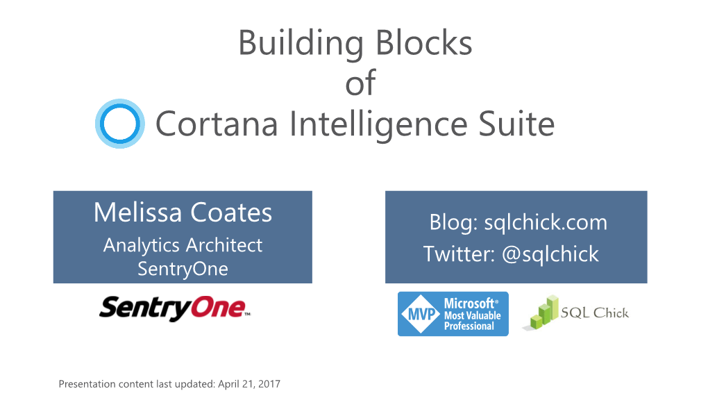 Building Blocks of Cortana Intelligence Suite