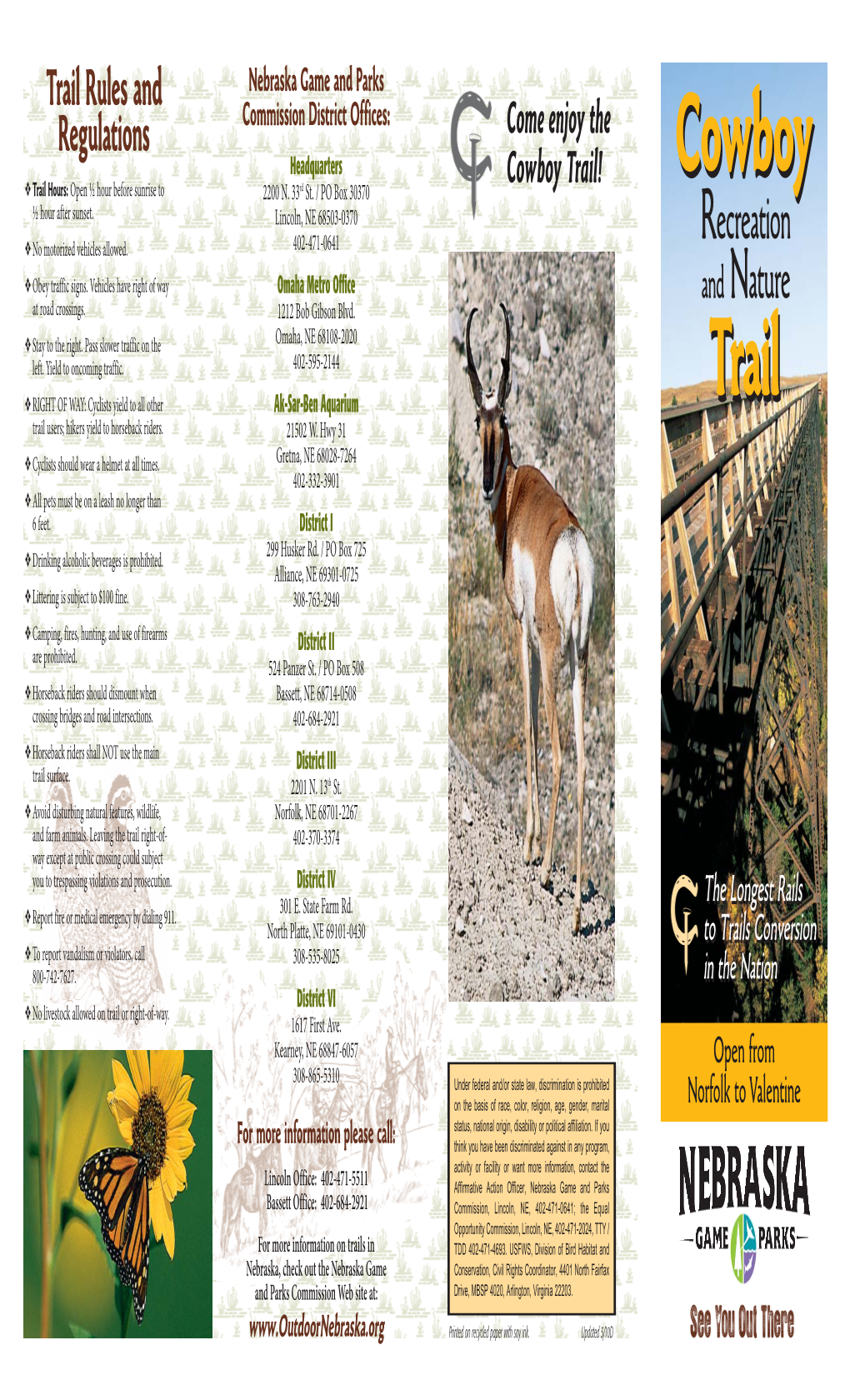 Cowboy Trail COLOR Brochure May 2010.Qxp 5/24/2010 3:54 PM Page 1