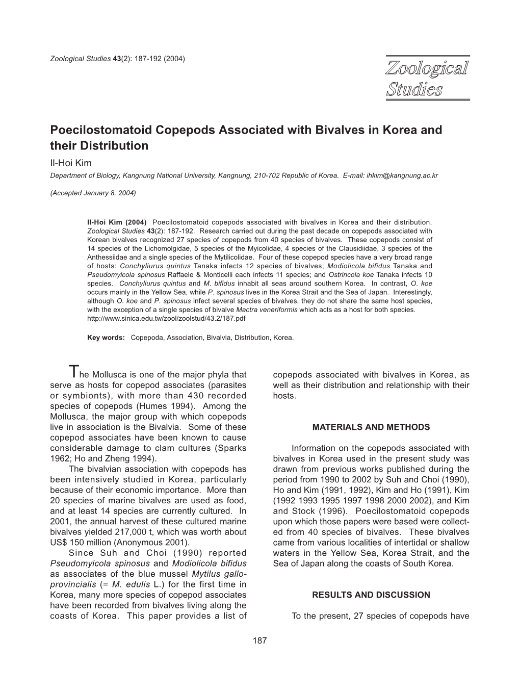 Poecilostomatoid Copepods Associated