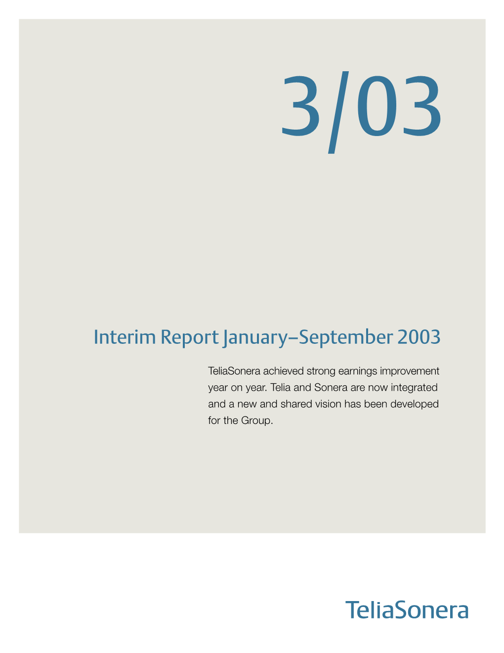 Teliasonera Q3 2003