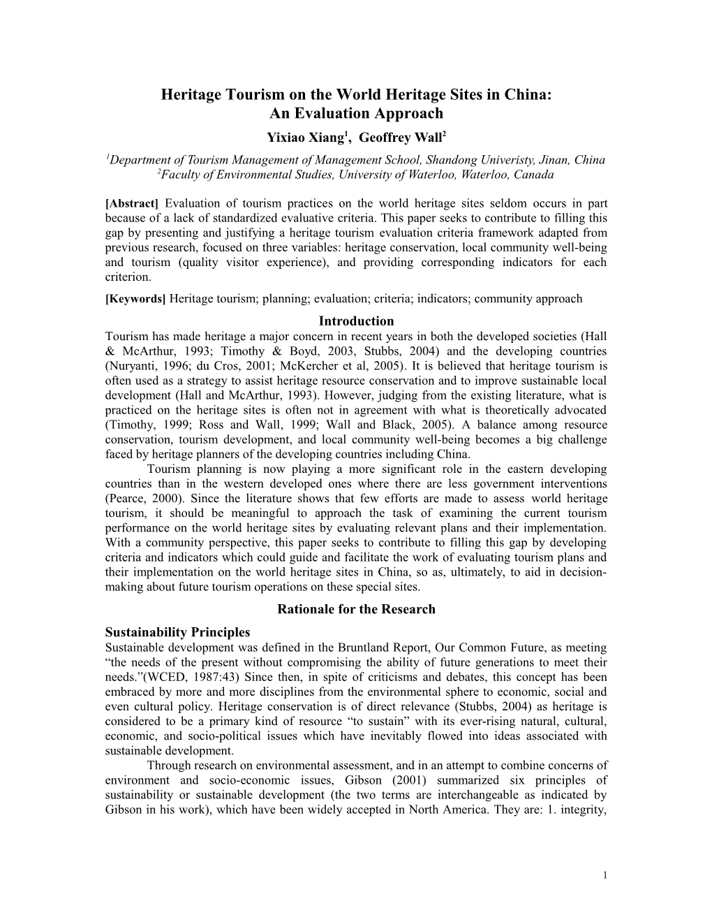 Calculating the Spatial Carrying Capacity in Tourist Area