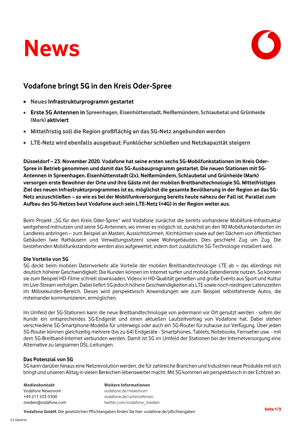 Vodafone Bringt 5G in Den Kreis Oder-Spree