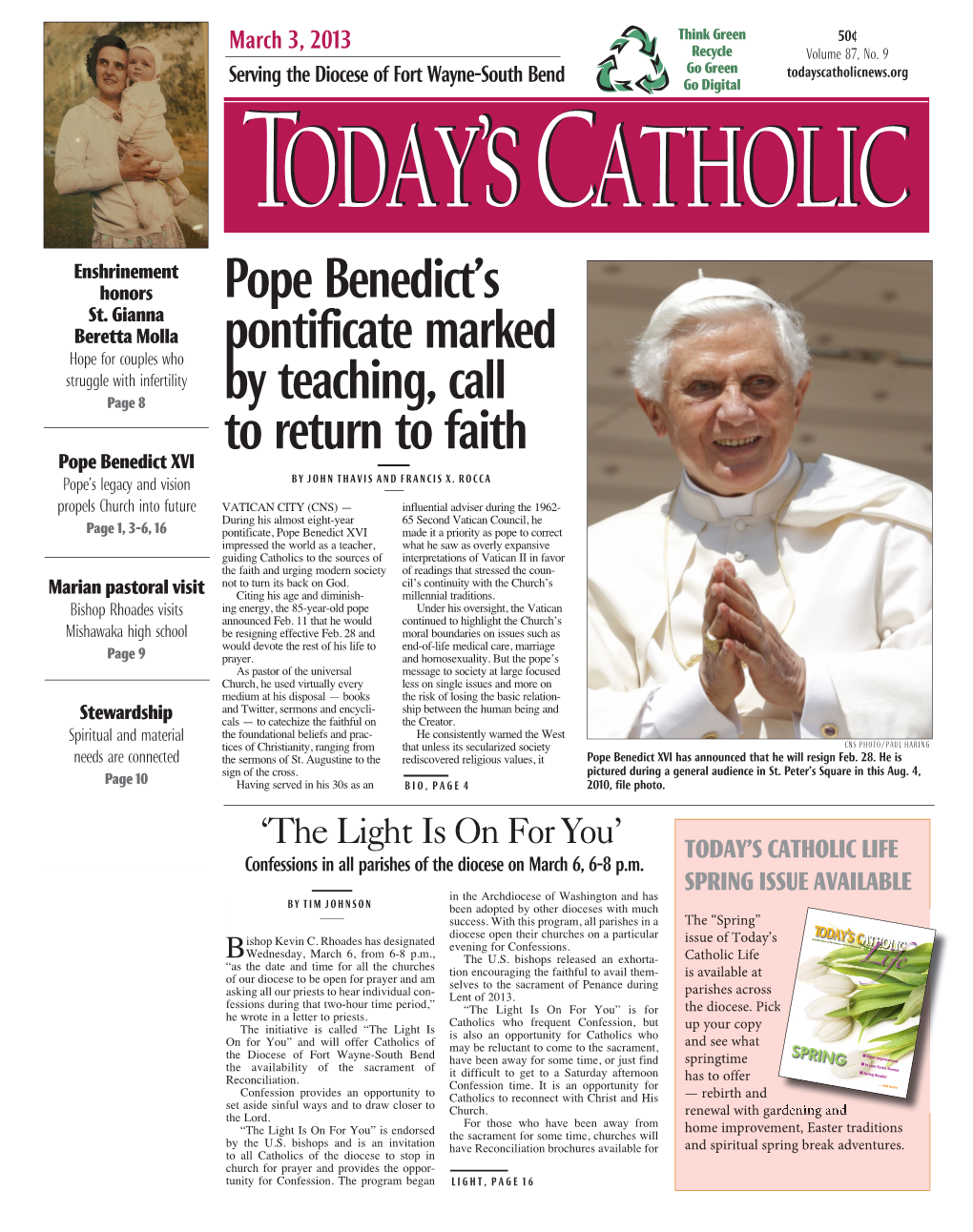 Pope Benedict's Pontificate Marked by Teaching, Call to Return to Faith