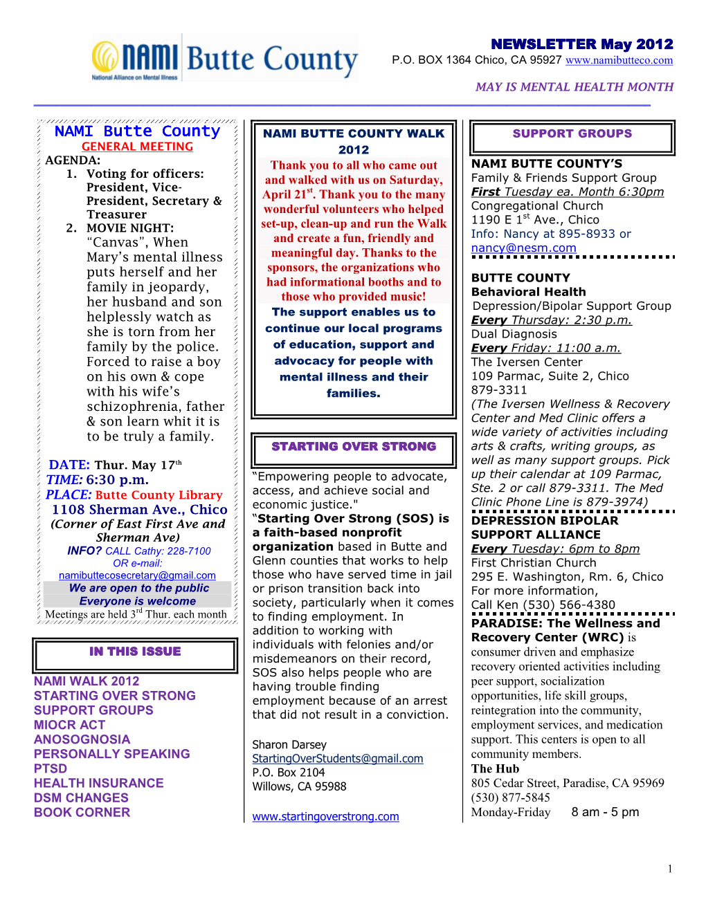 May 2012 Newsletter