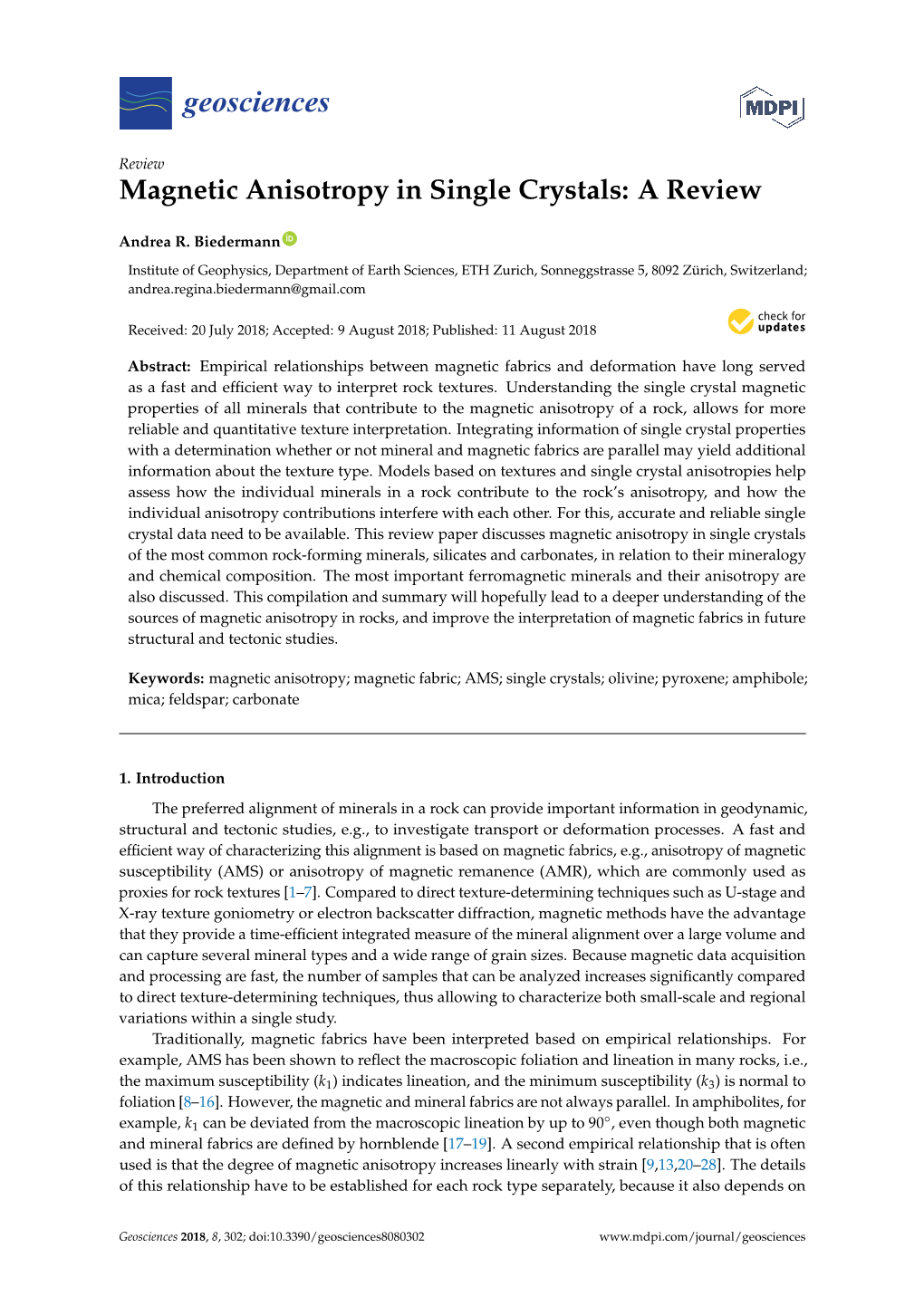 Magnetic Anisotropy in Single Crystals: a Review