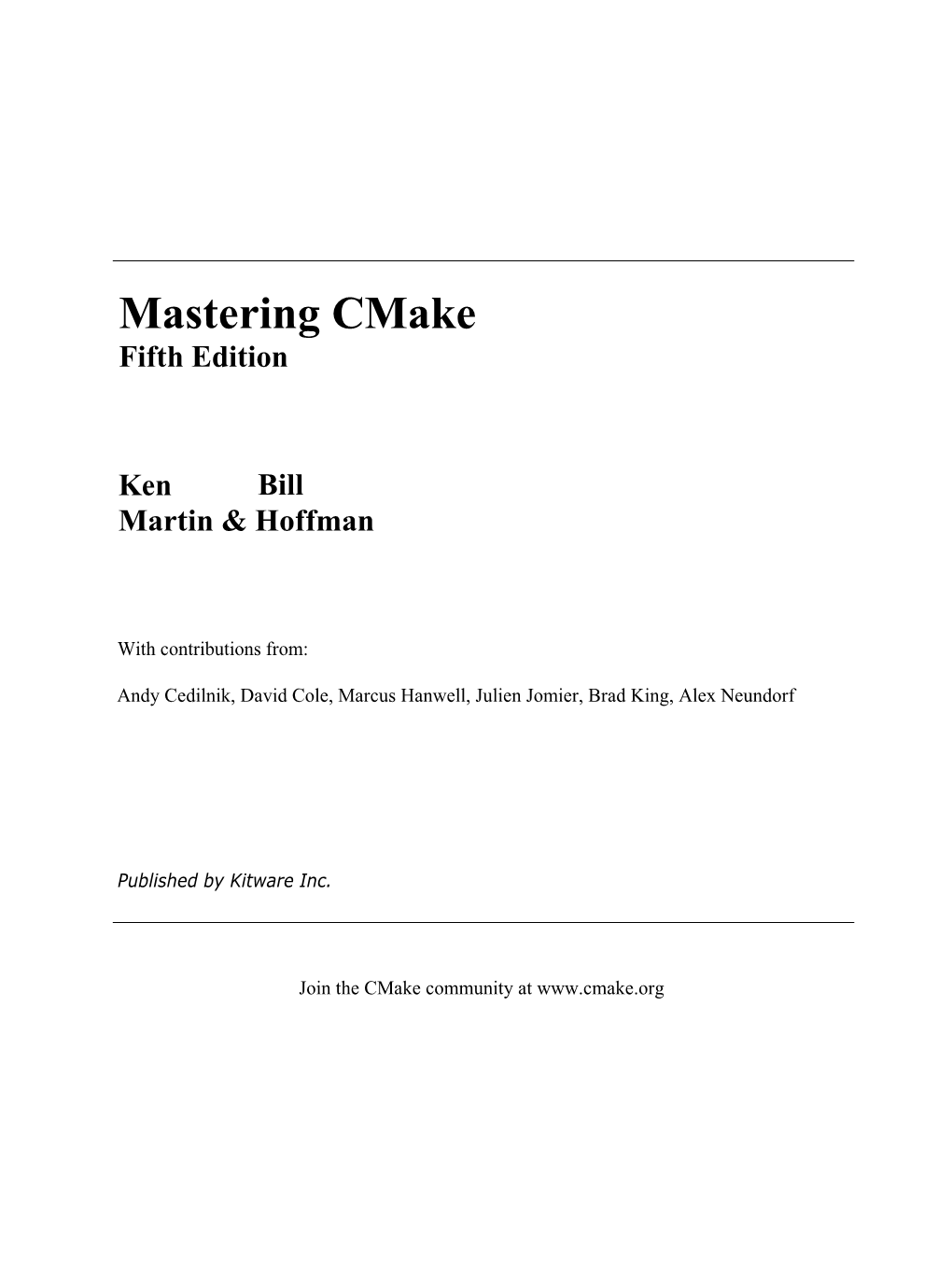 Mastering Cmake Fifth Edition