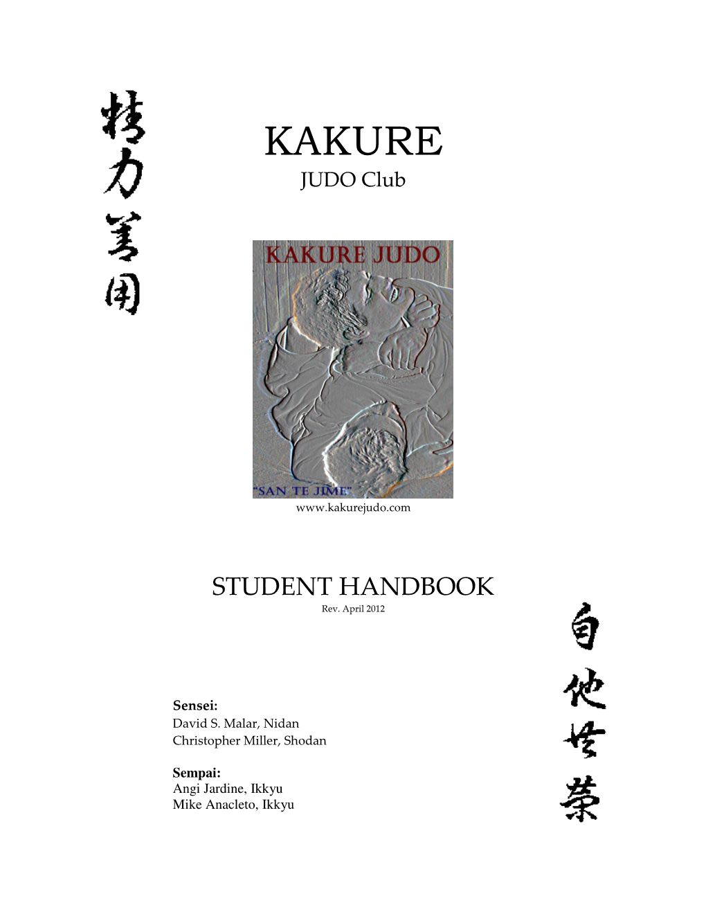 Kakure Judo Club Handbook and Syllabus
