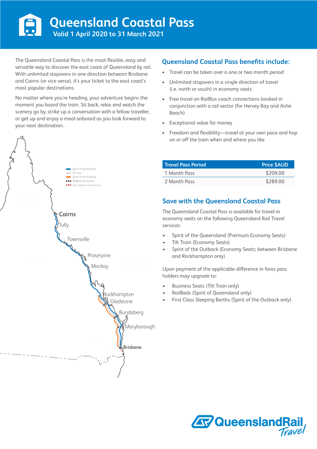 Queensland Coastal Pass Valid 1 April �������������������