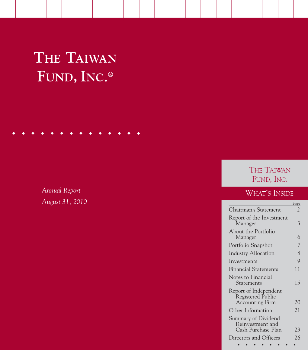 The Taiwan Fund, Inc ®