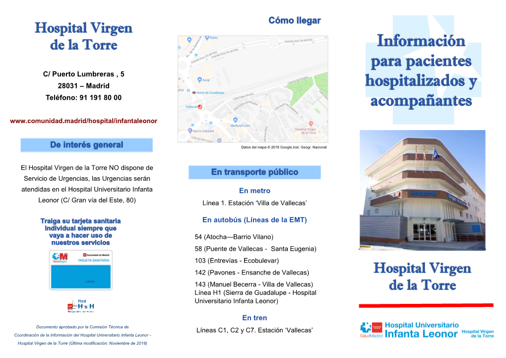 Información Para Pacientes Hospitalizados Y Acompañantes