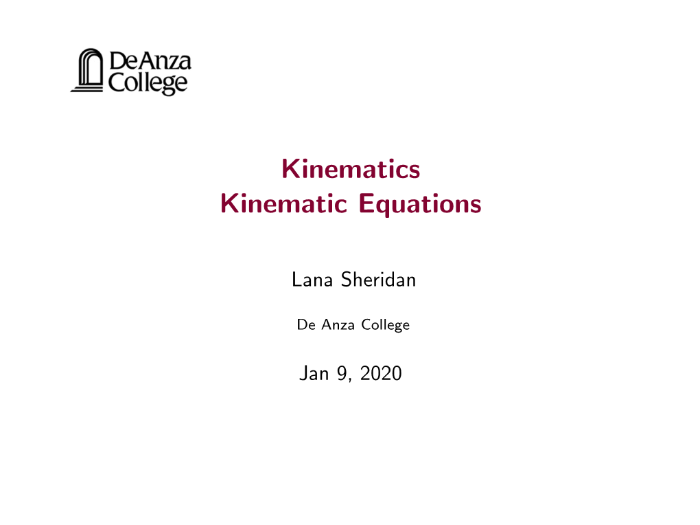 Kinematics Equations