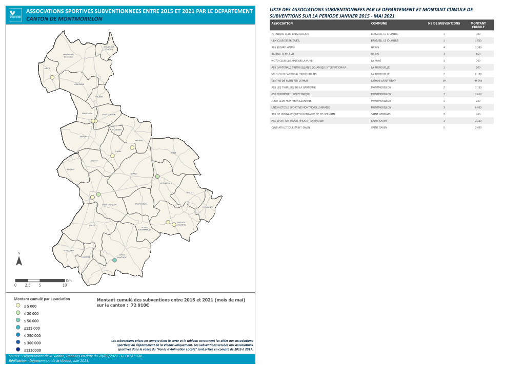 Carte Des Associations Sportives Subventionnées Par Le