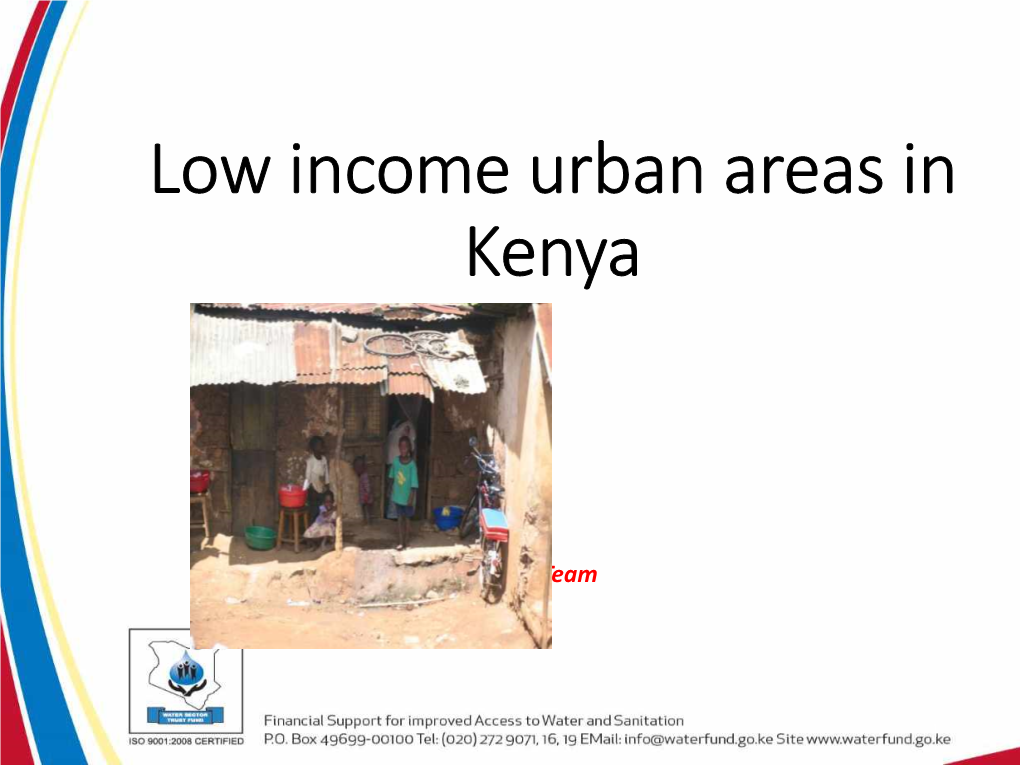 Low Income Urban Areas in Kenya