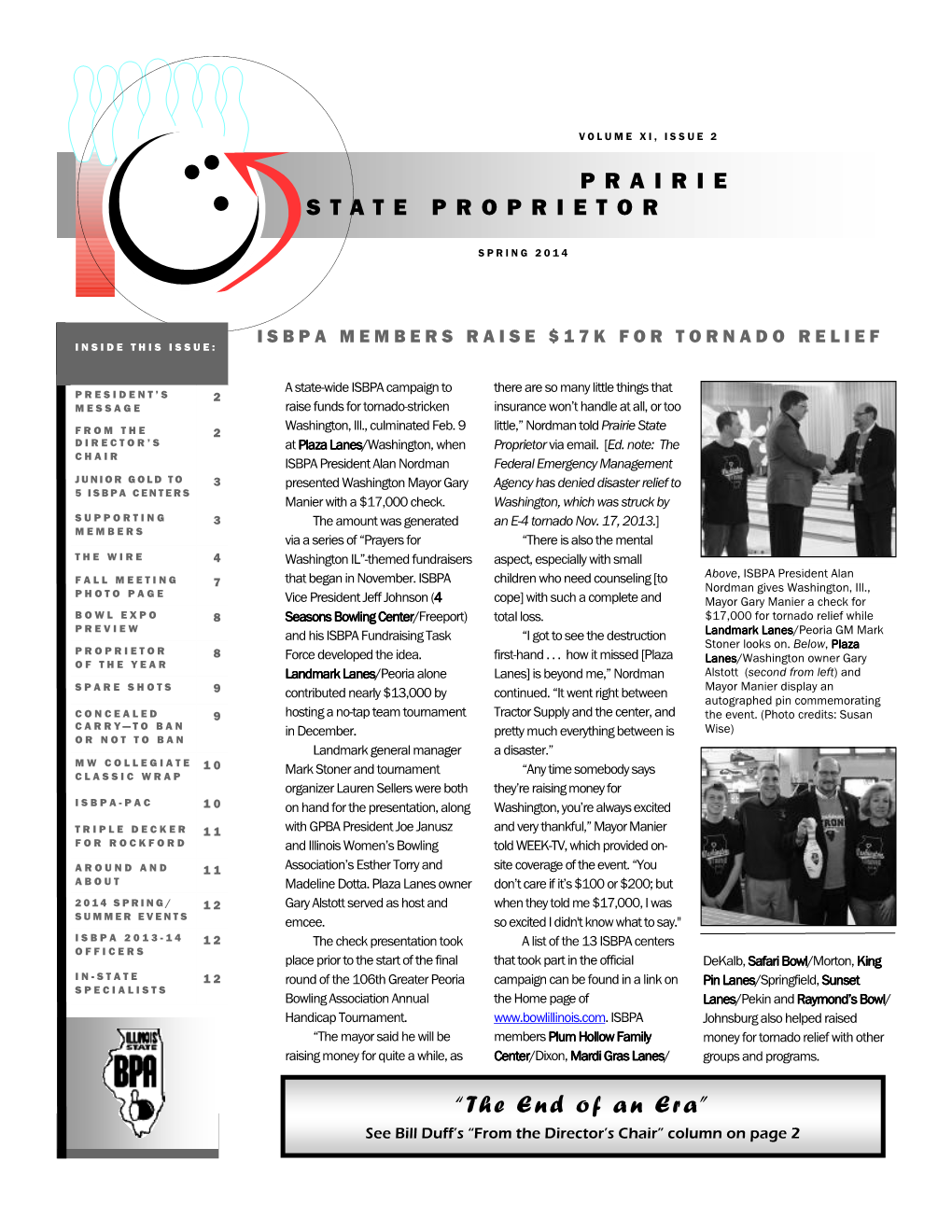 ISBPA Spring 2014 Newsletter For