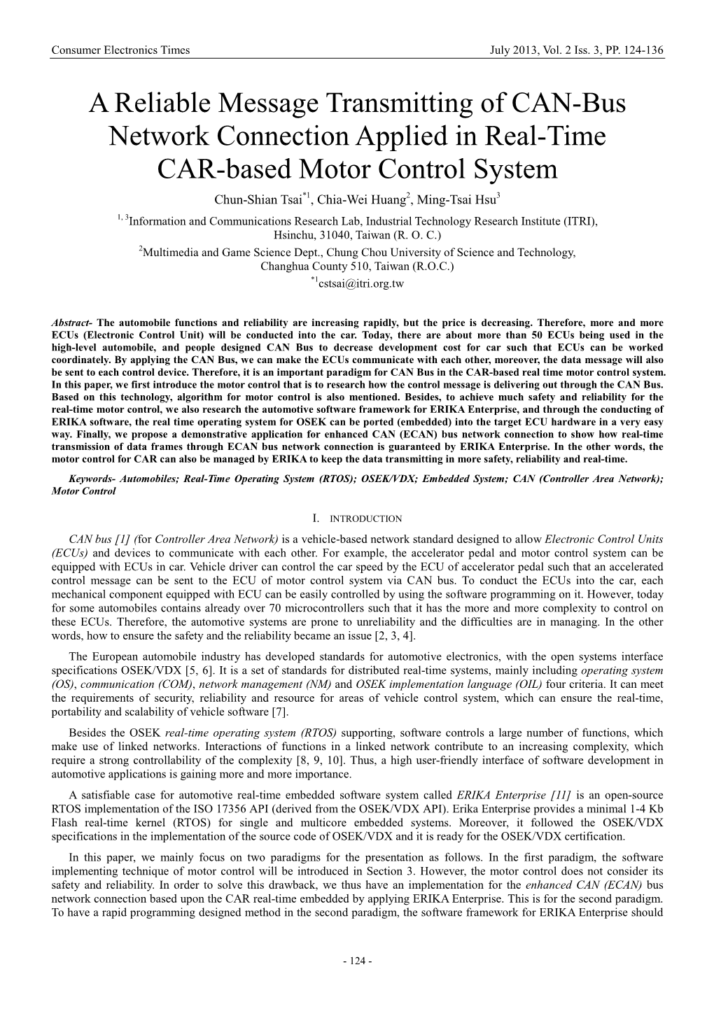 A Reliable Message Transmitting of CAN-Bus Network Connection