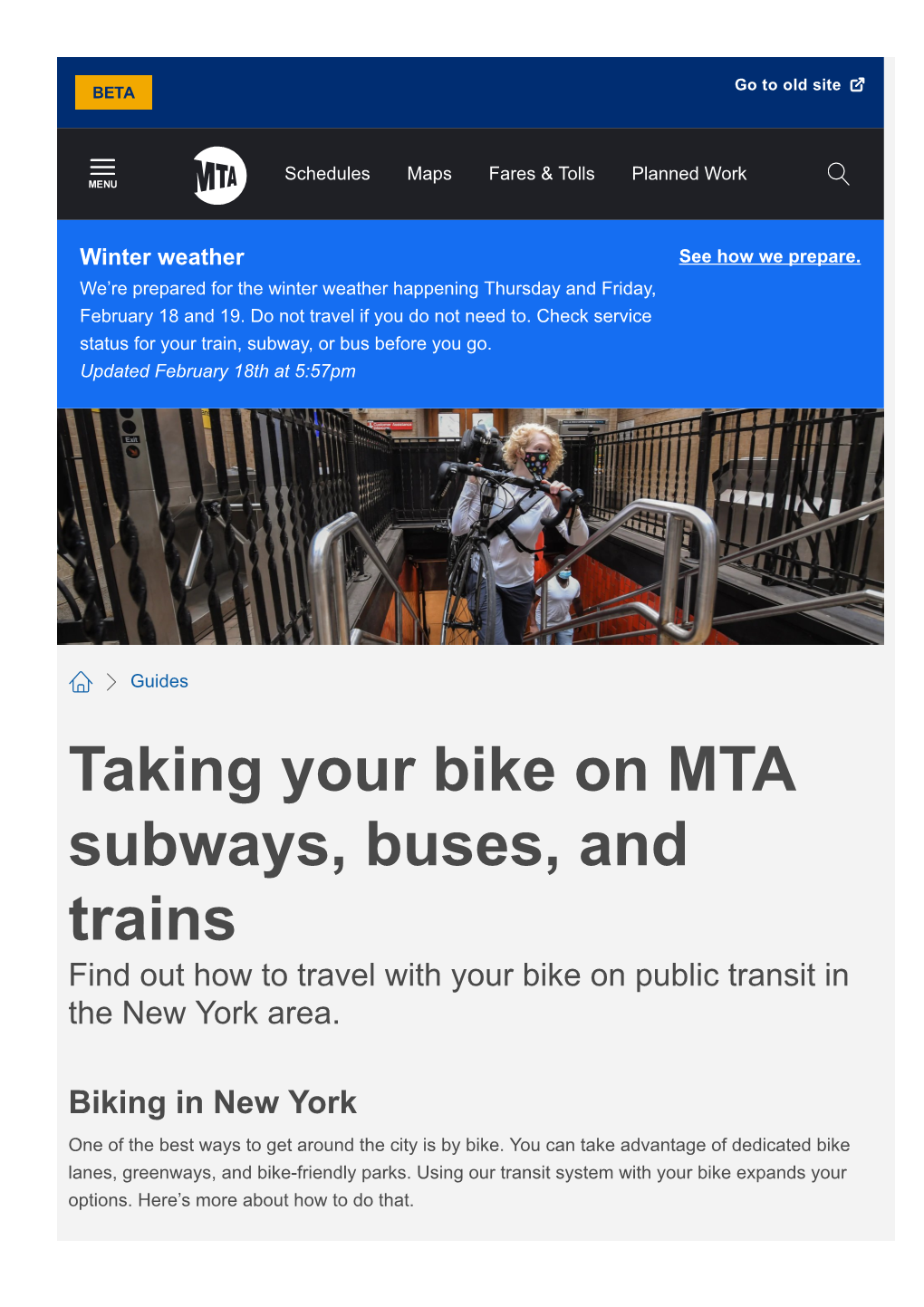 Taking Your Bike on MTA Subways, Buses, and Trains Find out How to Travel with Your Bike on Public Transit in the New York Area